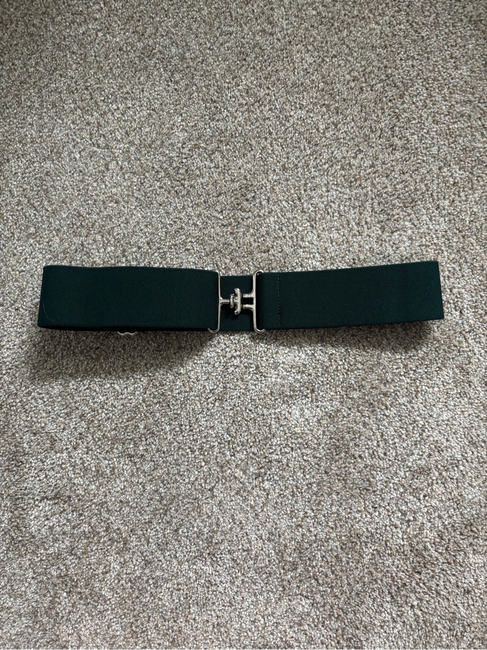 Ace Equestrian Stretch Belt with Silver Hook Closure - Hunter Green